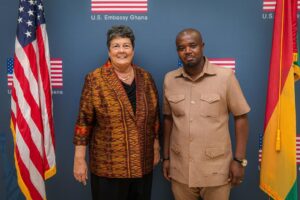 Mr. Godwin Kudzo Tameklo Esq., NPA Chief Executive, and Her Excellency Virginia Palmer, US Ambassador to Ghana