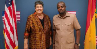 Mr. Godwin Kudzo Tameklo Esq., NPA Chief Executive, and Her Excellency Virginia Palmer, US Ambassador to Ghana